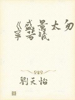 《盛景太匆匆》宁若曦封面