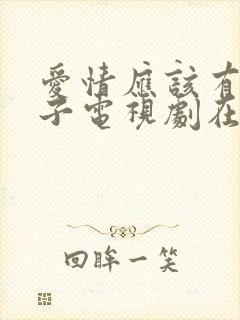 爱情应该有的样子电视剧在线观看完整版免费