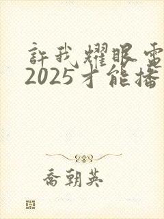 许我耀眼电视剧2025才能播吗