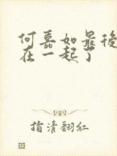 何嘉如最后和谁在一起了封面