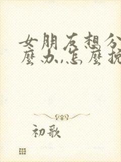 女朋友想分手怎么办,怎么挽回