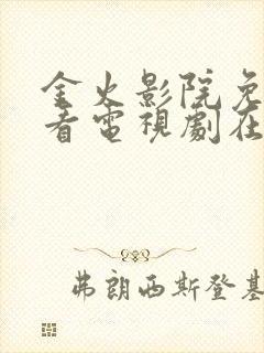 金火影院免费观看电视剧在线播放