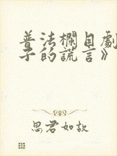 普法栏目剧《妻子的谎言》