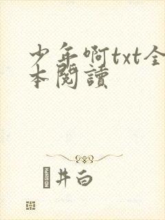 少年啊txt全本阅读封面