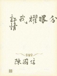 许我耀眼分集剧情封面