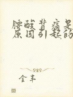 腰酸背痛是什么原因引起的女性封面