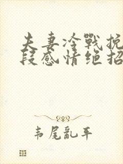 夫妻冷战挽回一段感情绝招