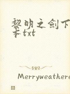 黎明之剑下载全本txt