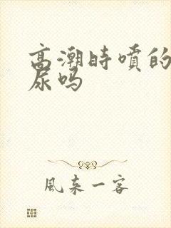 高潮时喷的水是尿吗