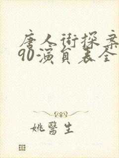 唐人街探案1990演员表全部封面