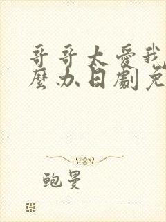 哥哥太爱我了怎么办日剧免费观看封面