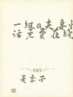 一级a夫妻性生活免费在线观看