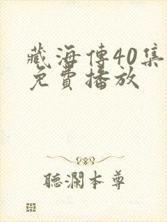 藏海传40集全免费播放封面