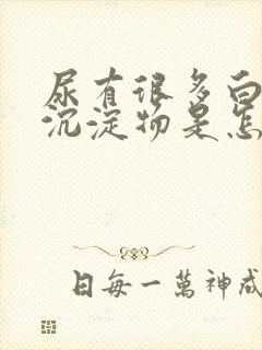 尿有很多白色的沉淀物是怎么回事