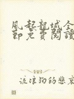 风起龙城全部章节免费阅读