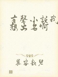 有声小说我真没想出名啊封面