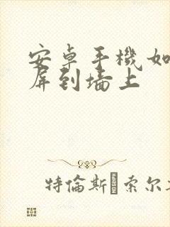 安卓手机如何投屏到墙上