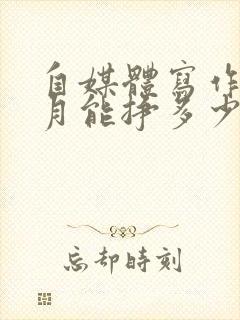 自媒体写作一个月能挣多少钱