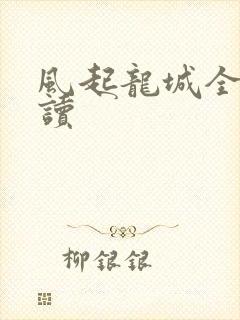 风起龙城全文阅读