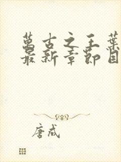 万古之王叶无双最新章节目录