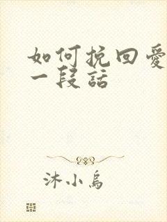 如何挽回爱情的一段话