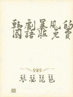 韩剧暴风的恋人国语版免费观看