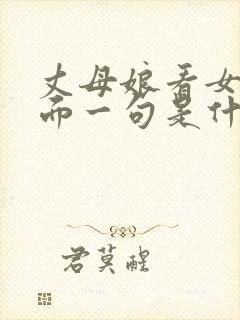 丈母娘看女婿后面一句是什么封面