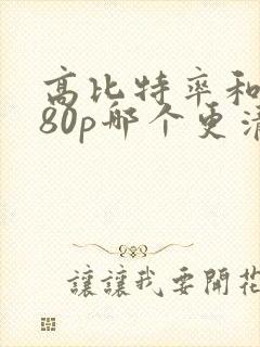 高比特率和1080p哪个更清晰