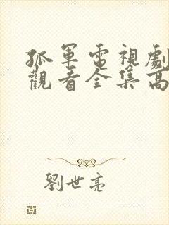 孤军电视剧免费观看全集高清