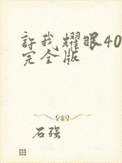 许我耀眼40集完全版封面