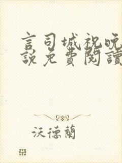 言司城祝晚之小说免费阅读最新章节