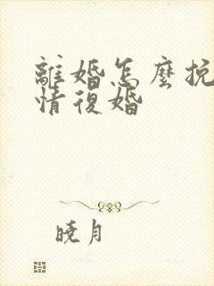 离婚怎么挽回感情复婚封面