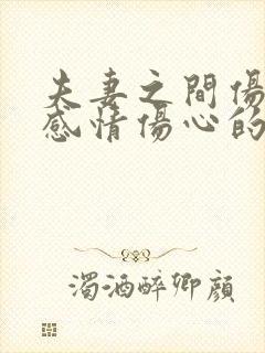 夫妻之间伤心的感情伤心的话语