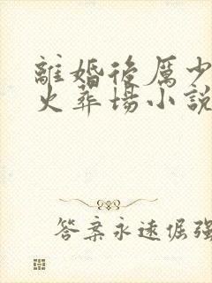 离婚后厉少追妻火葬场小说封面