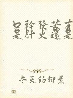 口干发苦有口臭是肝火还是胃火