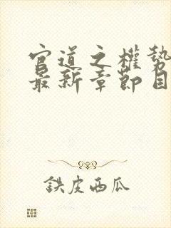 官道之权势滔天最新章节目录