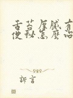 舌苔厚腻有齿痕便秘怎么治疗