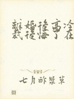 离婚后高冷女总裁后悔了在线阅读封面