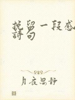 挽留一段感情的诗句