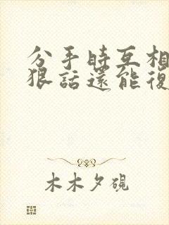 分手时互相说了狠话还能复合吗封面