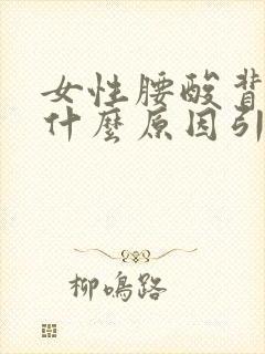 女性腰酸背痛是什么原因引起的