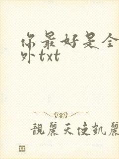 你最好是全文番外txt封面