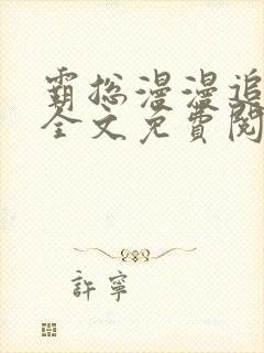 霸总漫漫追妻路全文免费阅读封面