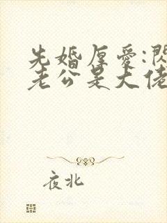 先婚厚爱:闪婚老公是大佬