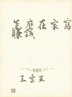 怎么在家写小说赚钱封面