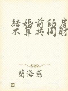 结婚前的房子算不算共同财产