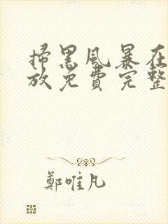 扫黑风暴在线播放免费完整版封面