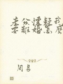 老公怀疑我出轨要离婚怎么办