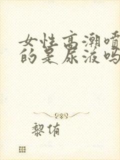 女性高潮喷出来的是尿液吗封面