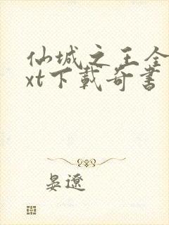 仙城之王全本txt下载奇书网